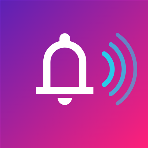 VoxAlarm app icon — a bell with sound waves on a purple-to-pink gradient
